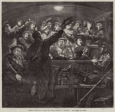 Reclute tedesche in viaggio da Colonia a Magonza, Die Wacht Am Rhein da Frederick Barnard